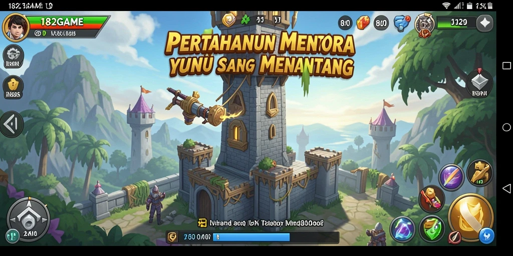Tampilan gameplay seru dari 182GAME dalam genre Tower Defense.