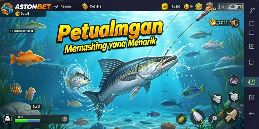 Tampilan gameplay <strong>ASTONBET</strong> yang menggambarkan pengalaman memancing yang seru.