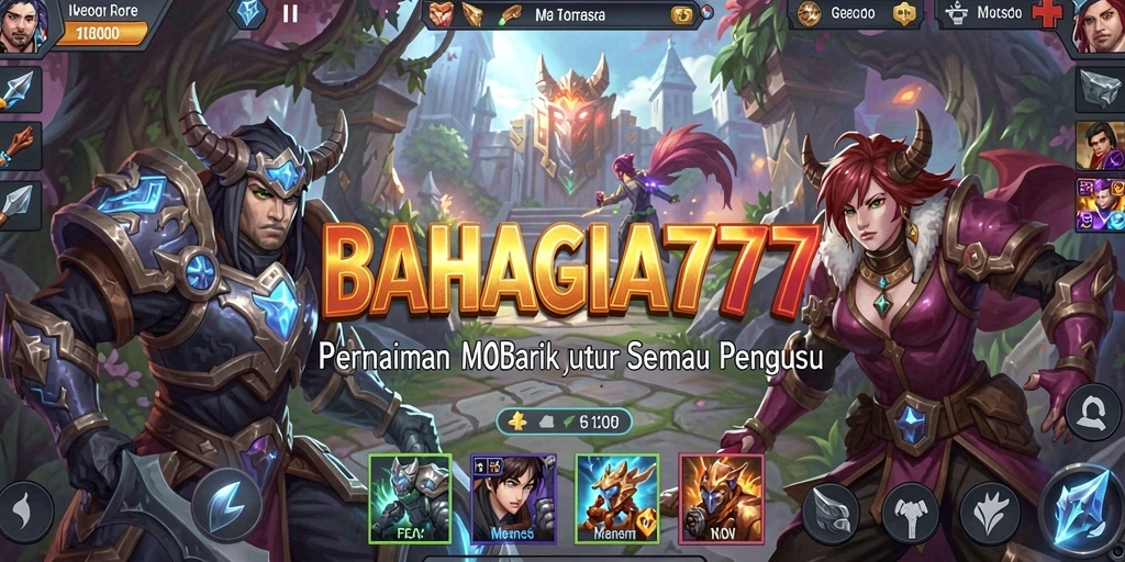 Tampilan permainan MOBA yang memukau dan dinamis.