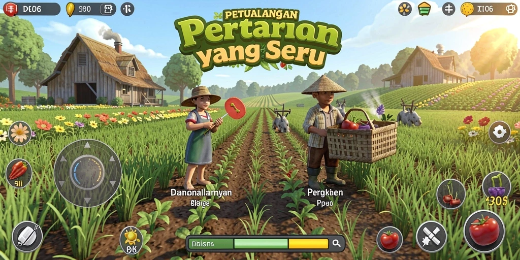 Screenshot D06 menunjukkan pengalaman gameplay pertanian yang memukau dan mendetail.