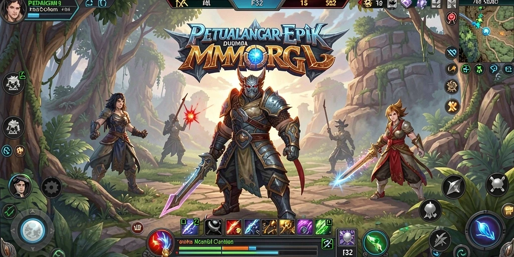 Tangkapan layar dari gameplay seru F32 dalam dunia MMORPG.