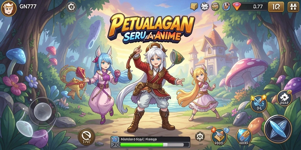 Tampilan seru gameplay GN777 dengan karakter anime yang menakjubkan.