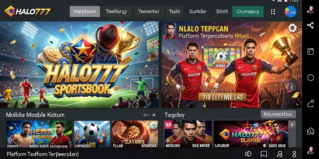 Tampilan menarik dari gameplay HALO777 dengan fitur Sportsbook.