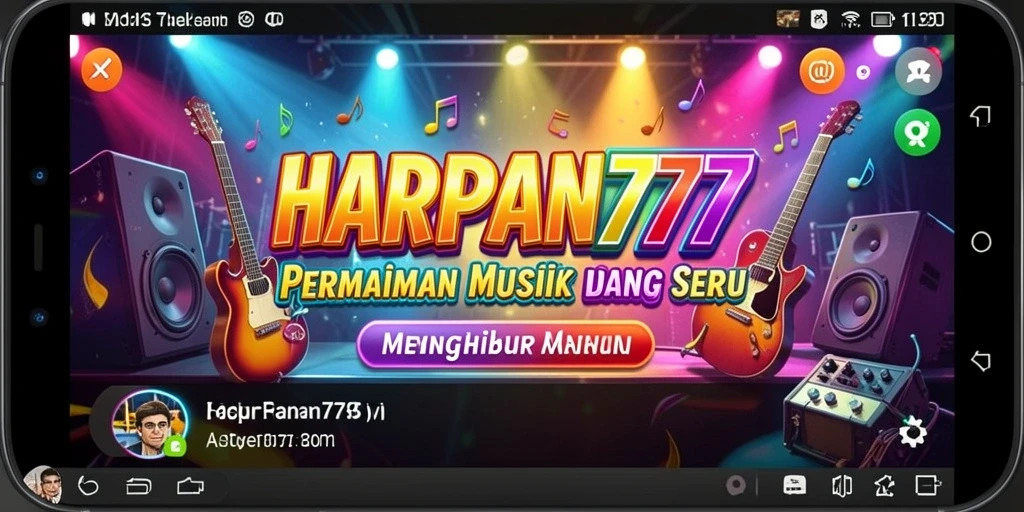Tampilan gameplay seru dalam HARAPAN777 dengan berbagai lagu dan tantangan.