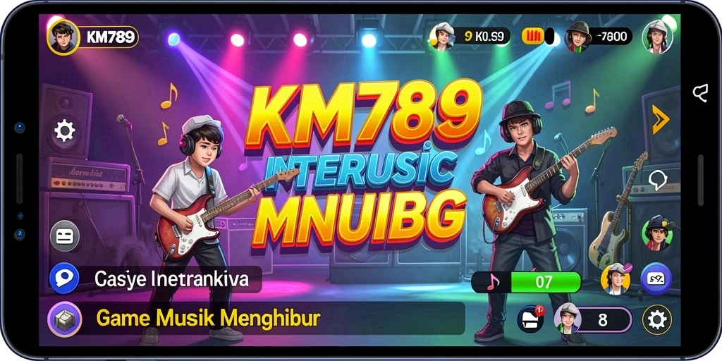 Tampilan gameplay KM789 yang seru dan interaktif dengan berbagai lagu.