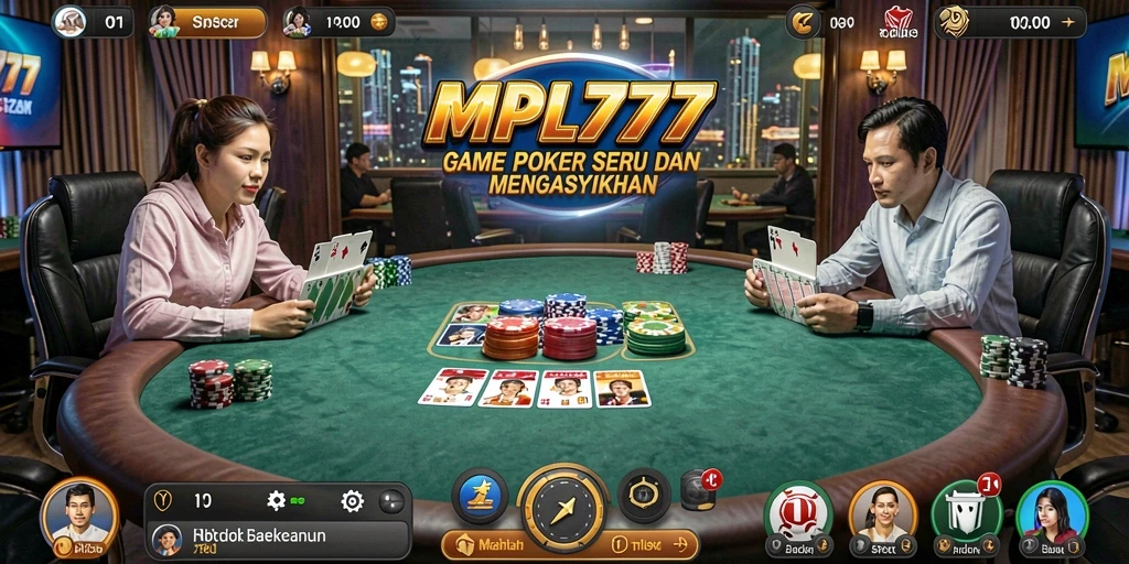 Tampilan gameplay seru dari MPL777 dengan pemain poker lainnya.