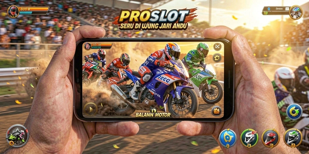 Tampilan mendebarkan dari balapan motor di PROSLOT.