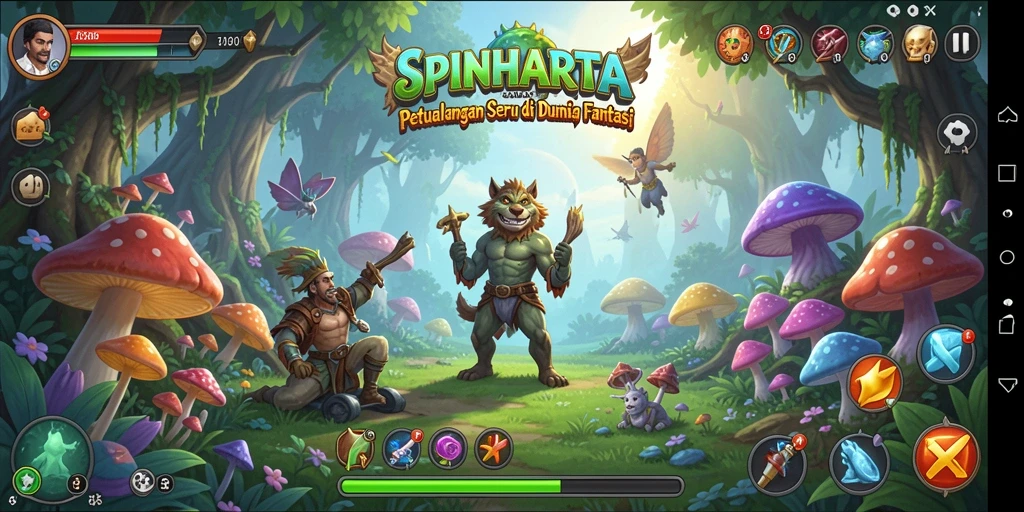 Screenshot gameplay SPINHARTA dengan aksi petualangan seru.
