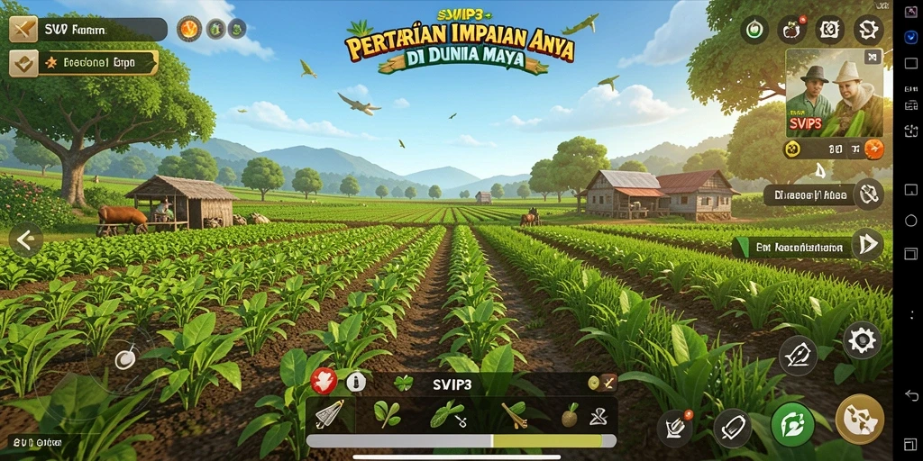 Screenshot utama SVIP3 menampilkan gameplay bertani yang interaktif dan menyenangkan.