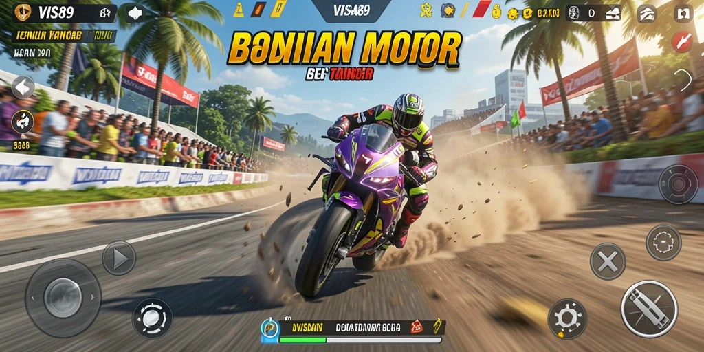 Gameplay mendebarkan di balapan motor VISA89.
